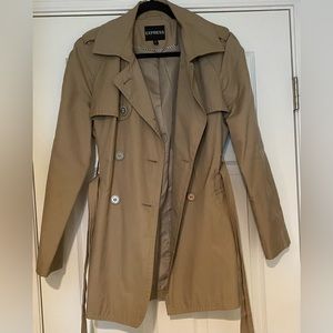 Belted Express Trench Jacket, Tan, Large